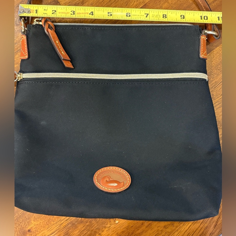 Dooney & Bourke Black Crossbody Bag with Tan Accents
